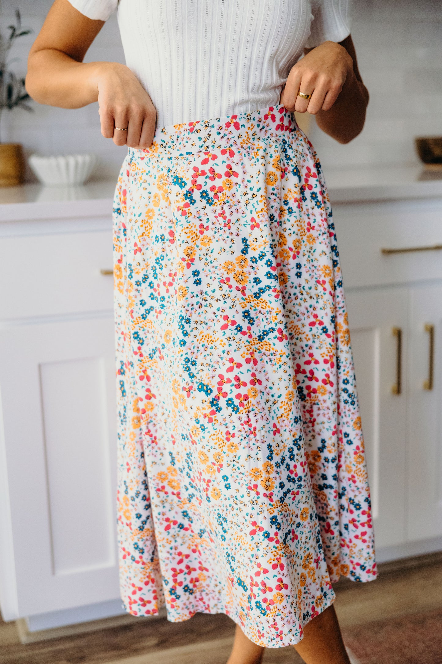 MAXI SLIP SKIRT IN CARNIVAL BOUQUET