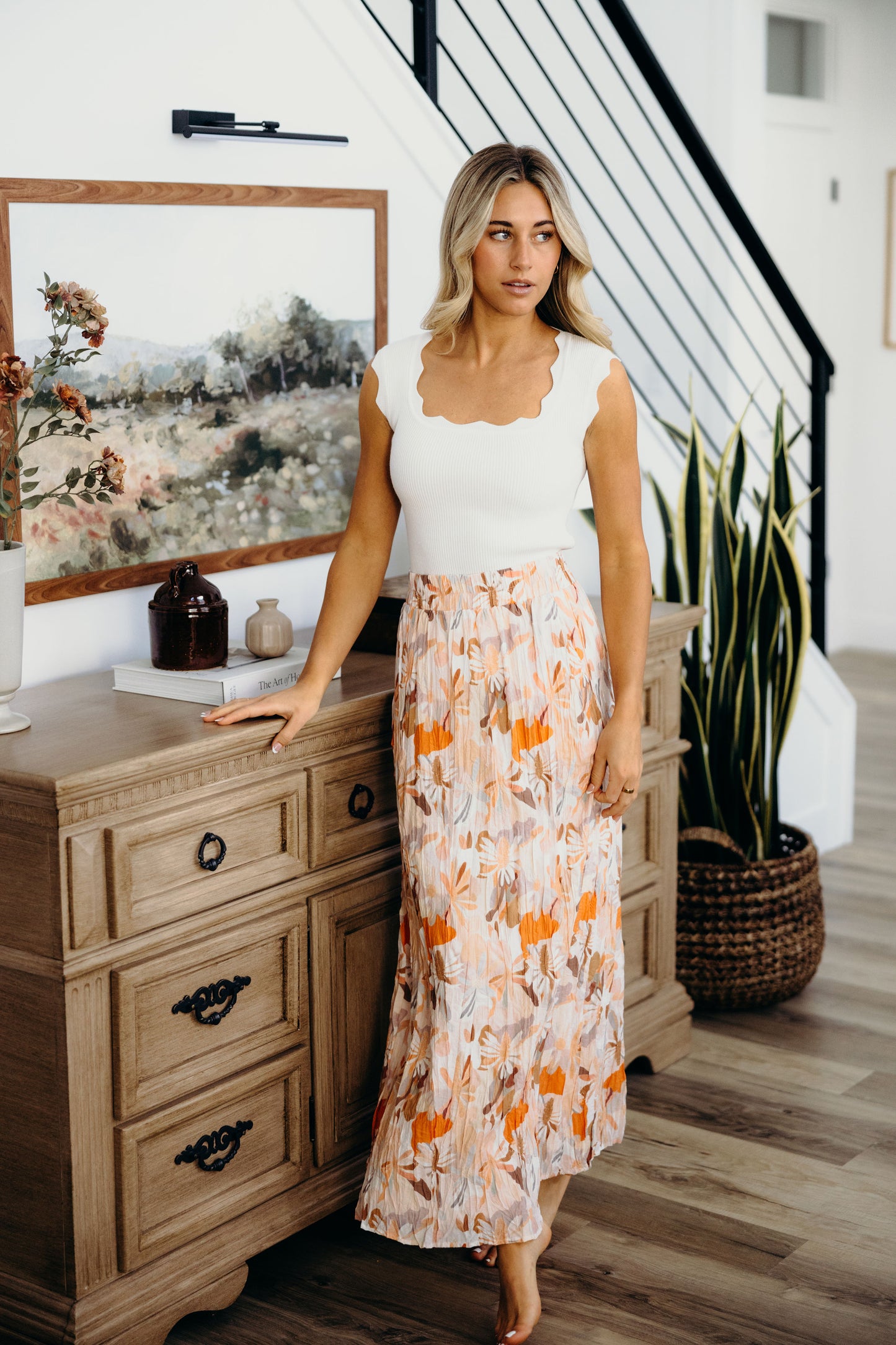 MAXI SKIRT IN MELON BLOOM
