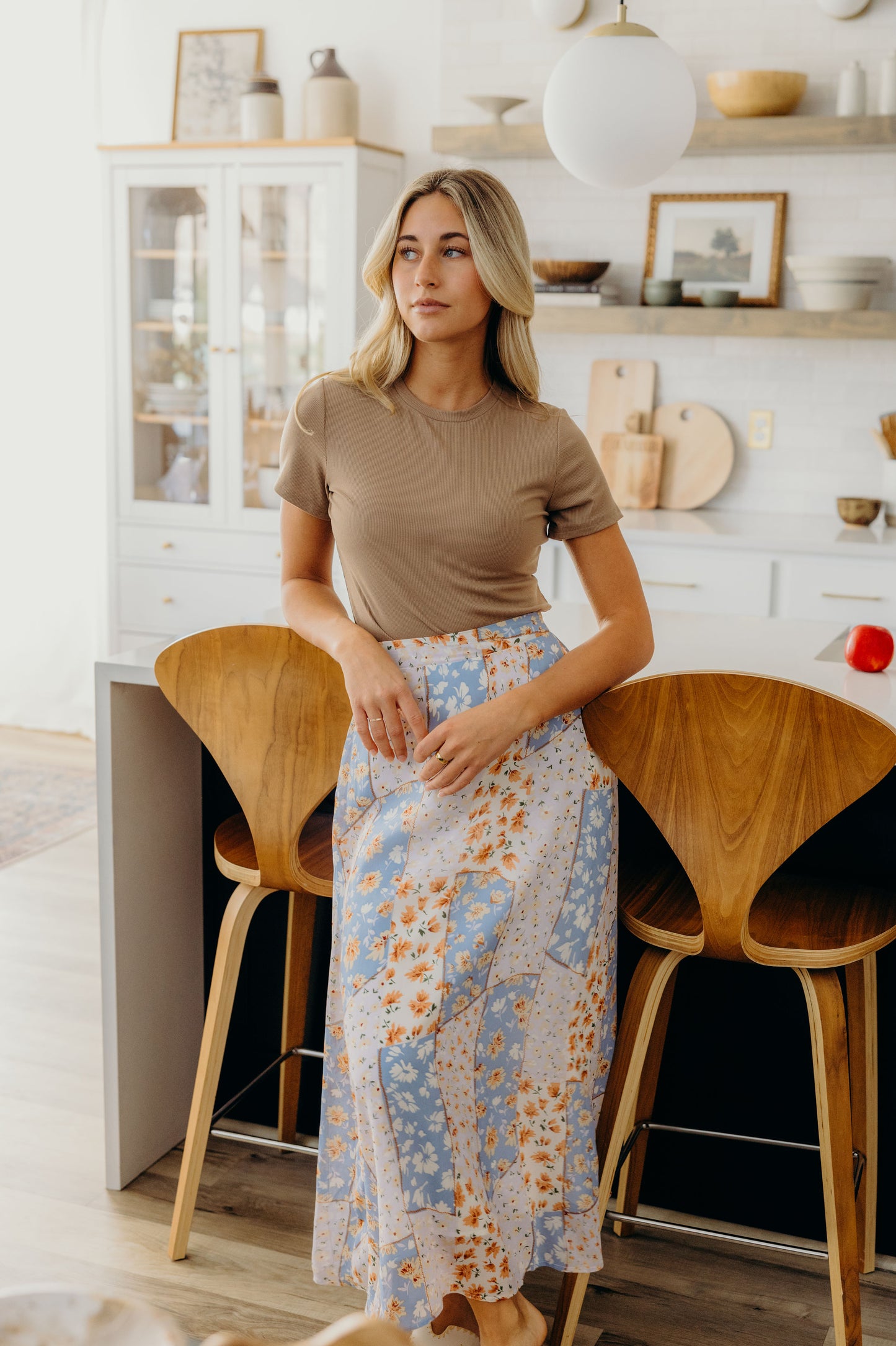 MAXI SLIP SKIRT IN DAFFODIL DREAMS