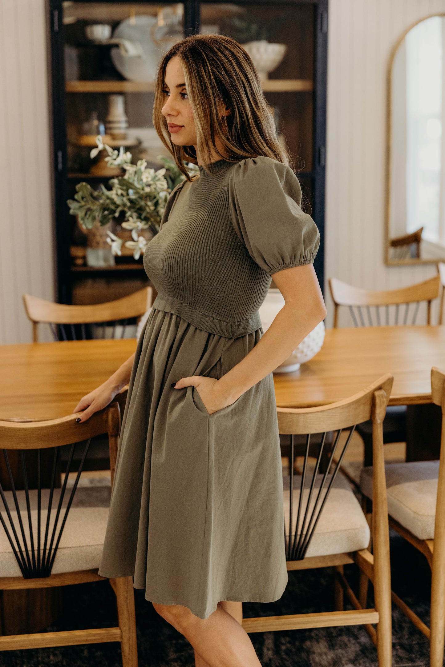 THE ROSALIE IN DUSTY OLIVE