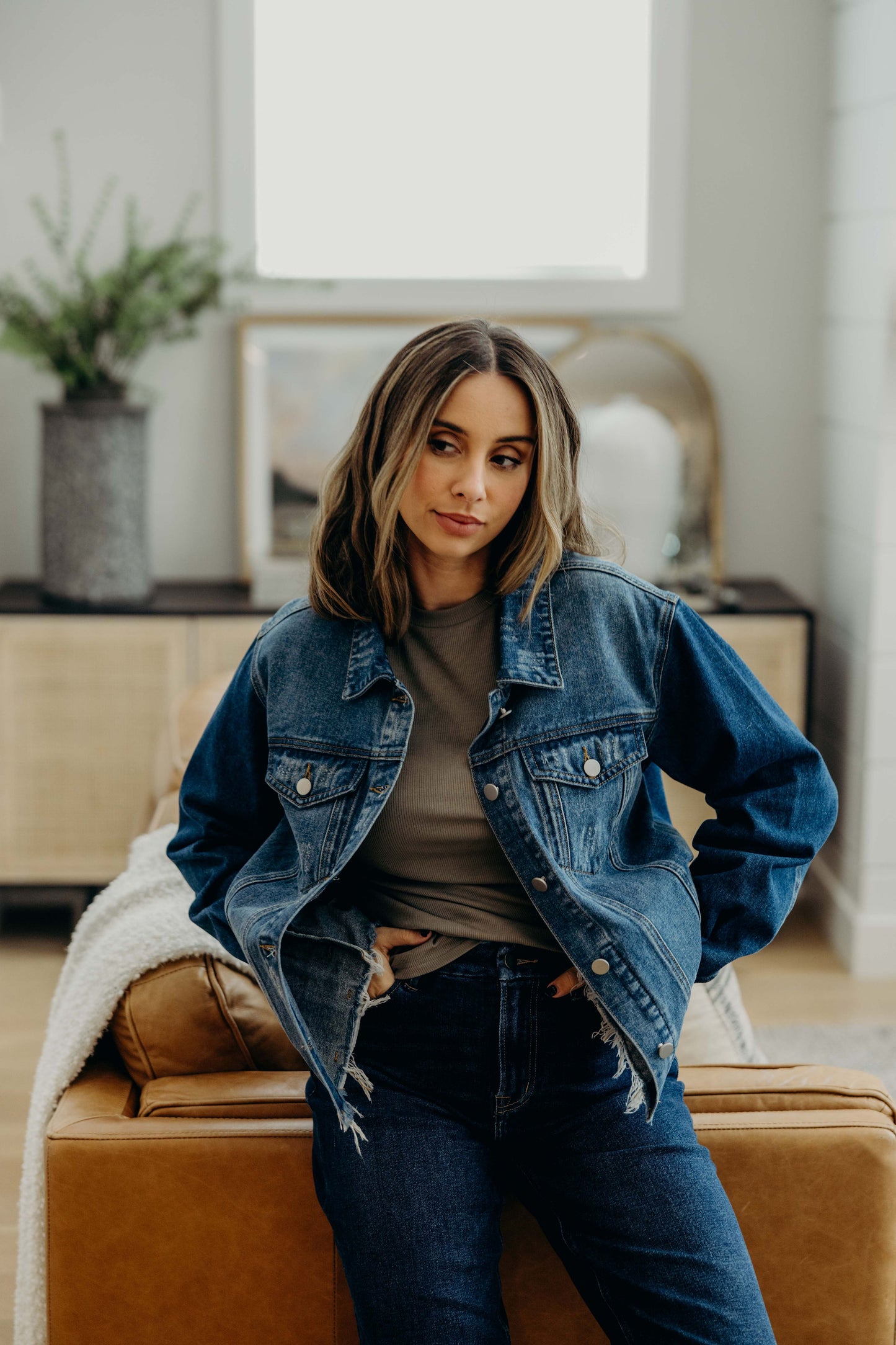 HIGH NECK LONG SLEEVE TEE IN CLOVE