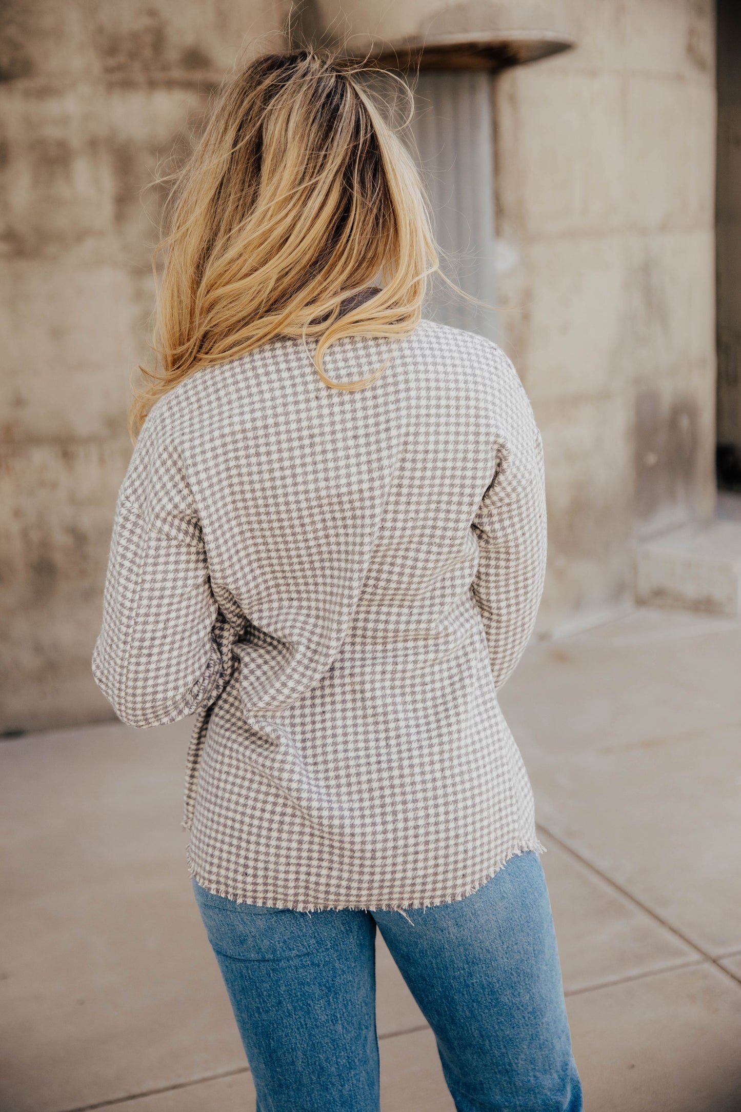 HOUNDSTOOTH CORDUROY JACKET IN SLATE FINAL SALE