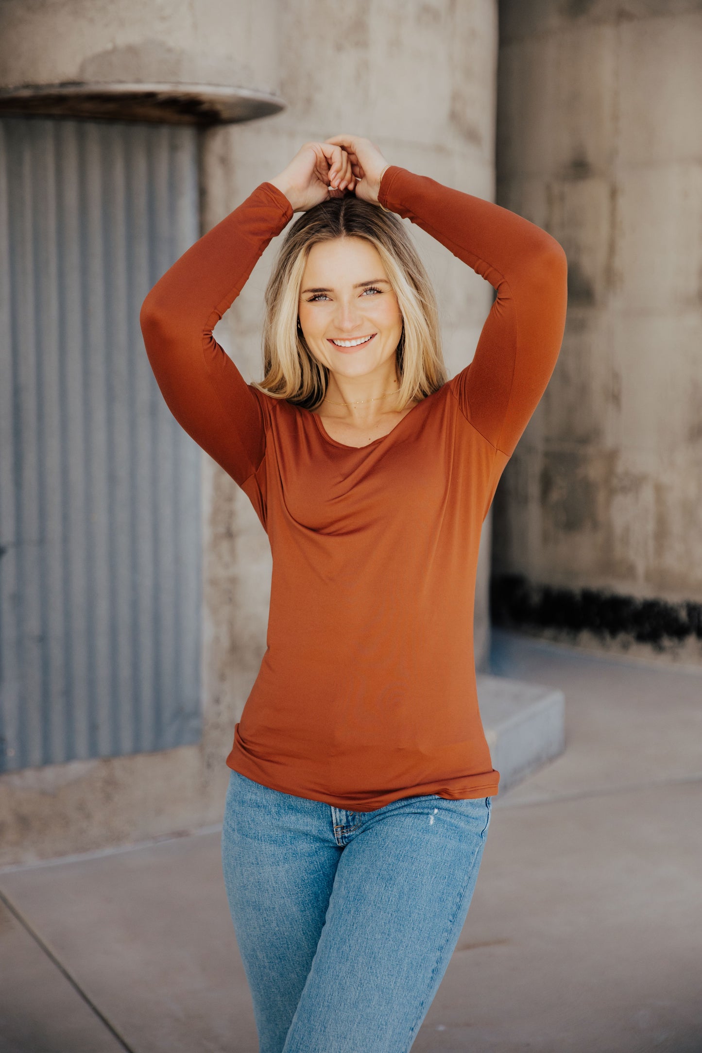 SOFT LONG SLEEVE TEE IN PAPRIKA FINAL SALE
