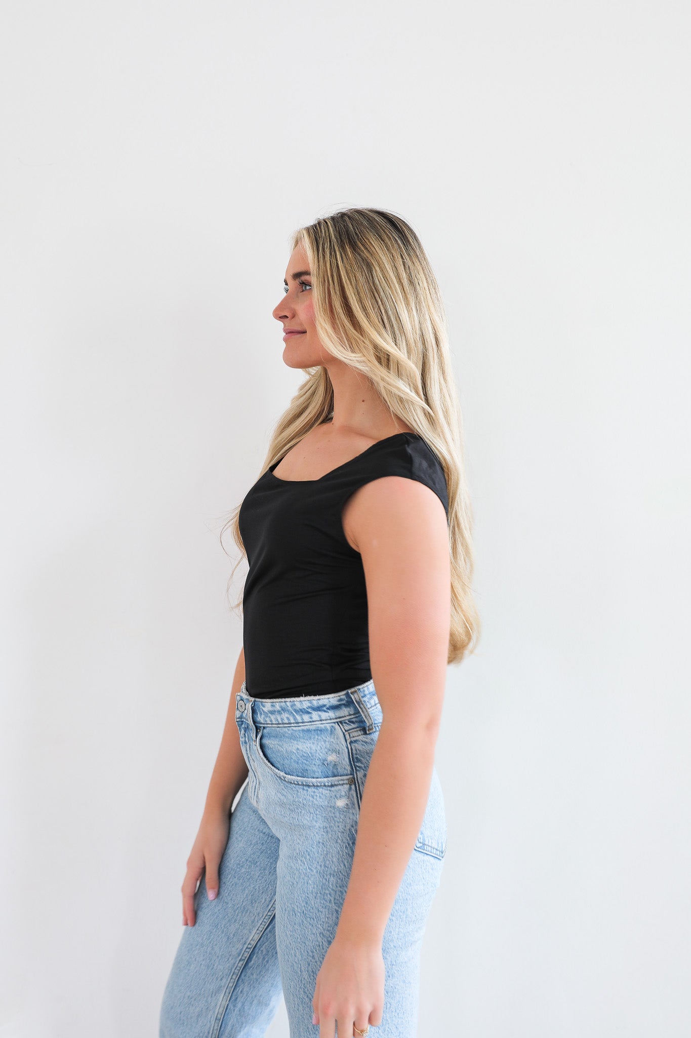 LAYERING BODYSUIT IN BLACK FINAL SALE