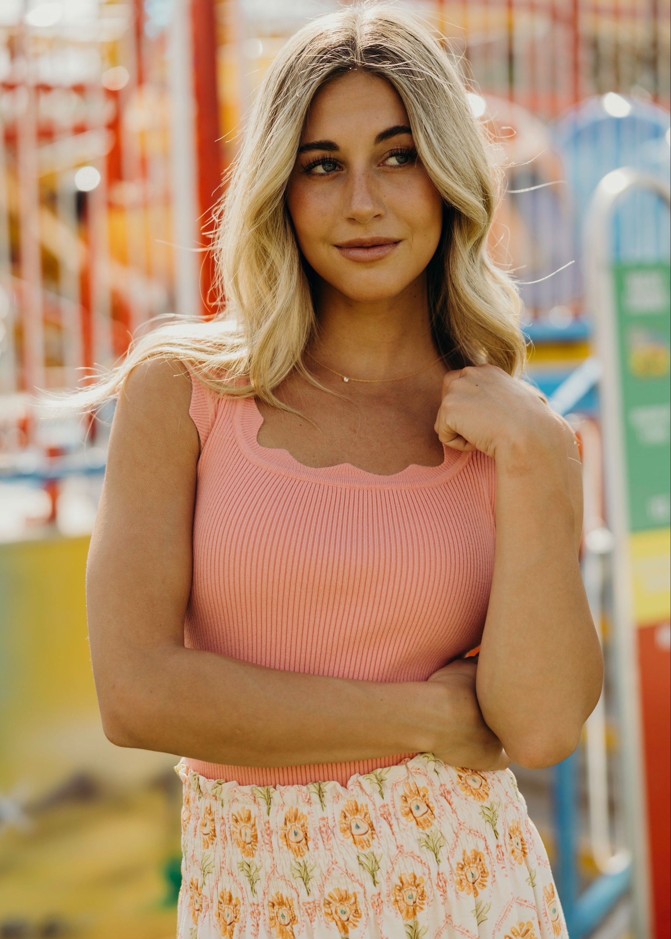 SWEATER TANK IN FLAMINGO
