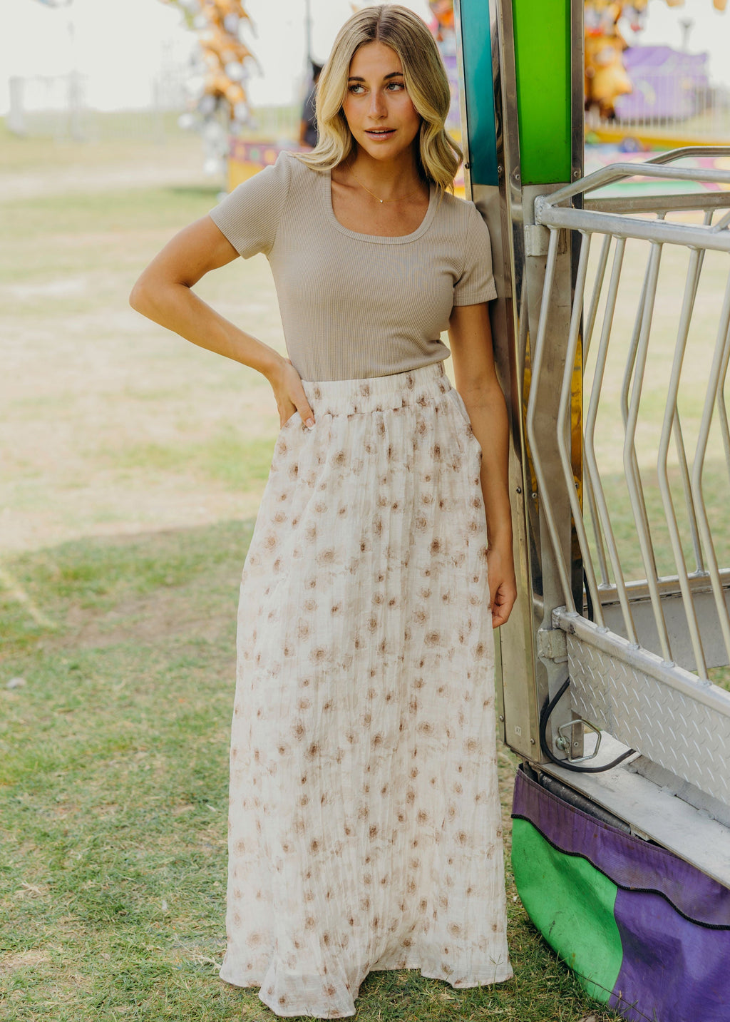 MAXI SKIRT IN FADED COCOA