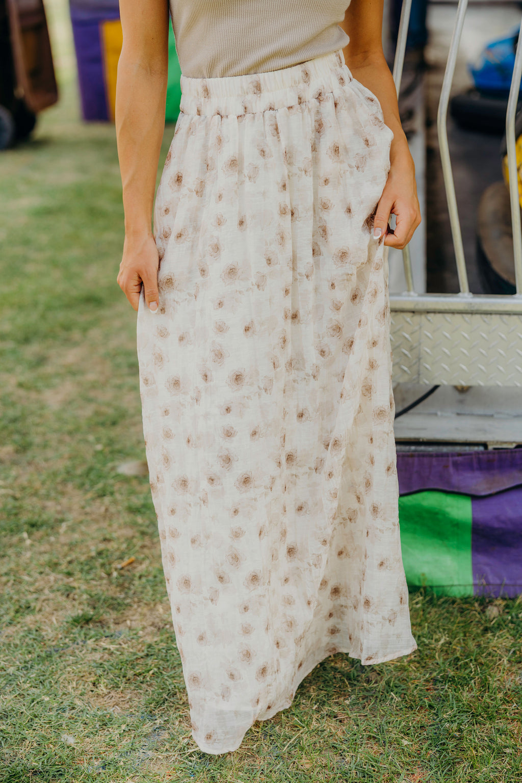 MAXI SKIRT IN FADED COCOA
