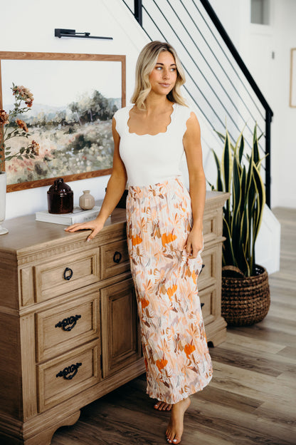 MAXI SKIRT IN MELON BLOOM