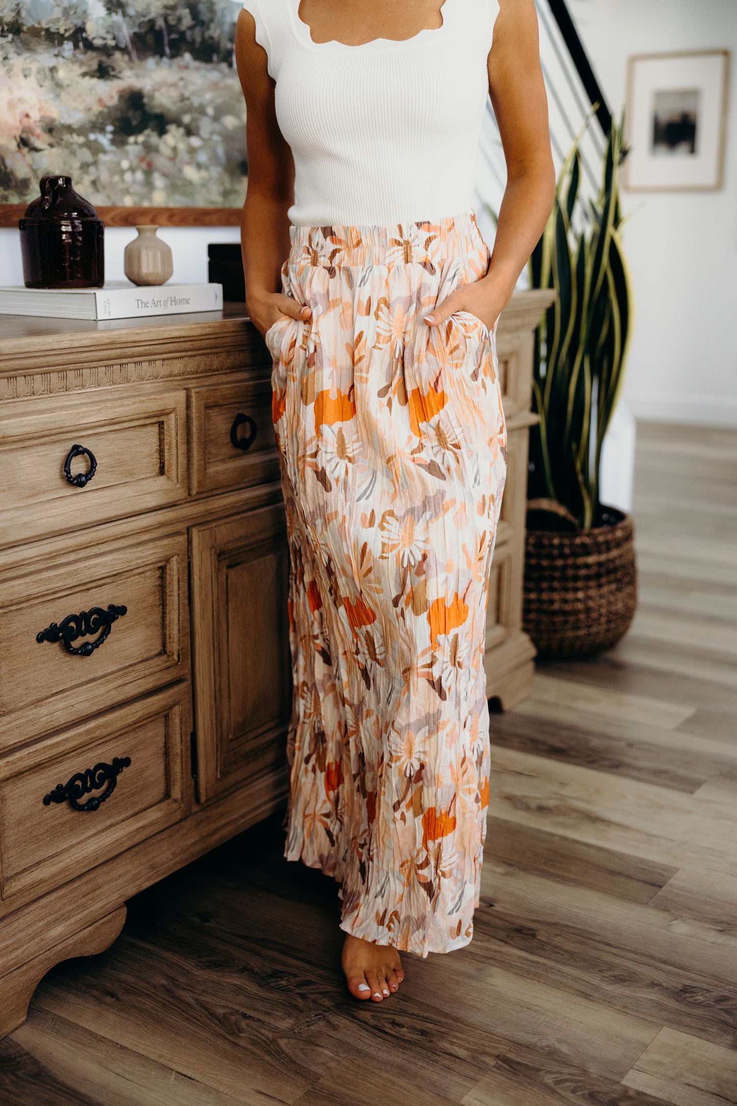 MAXI SKIRT IN MELON BLOOM