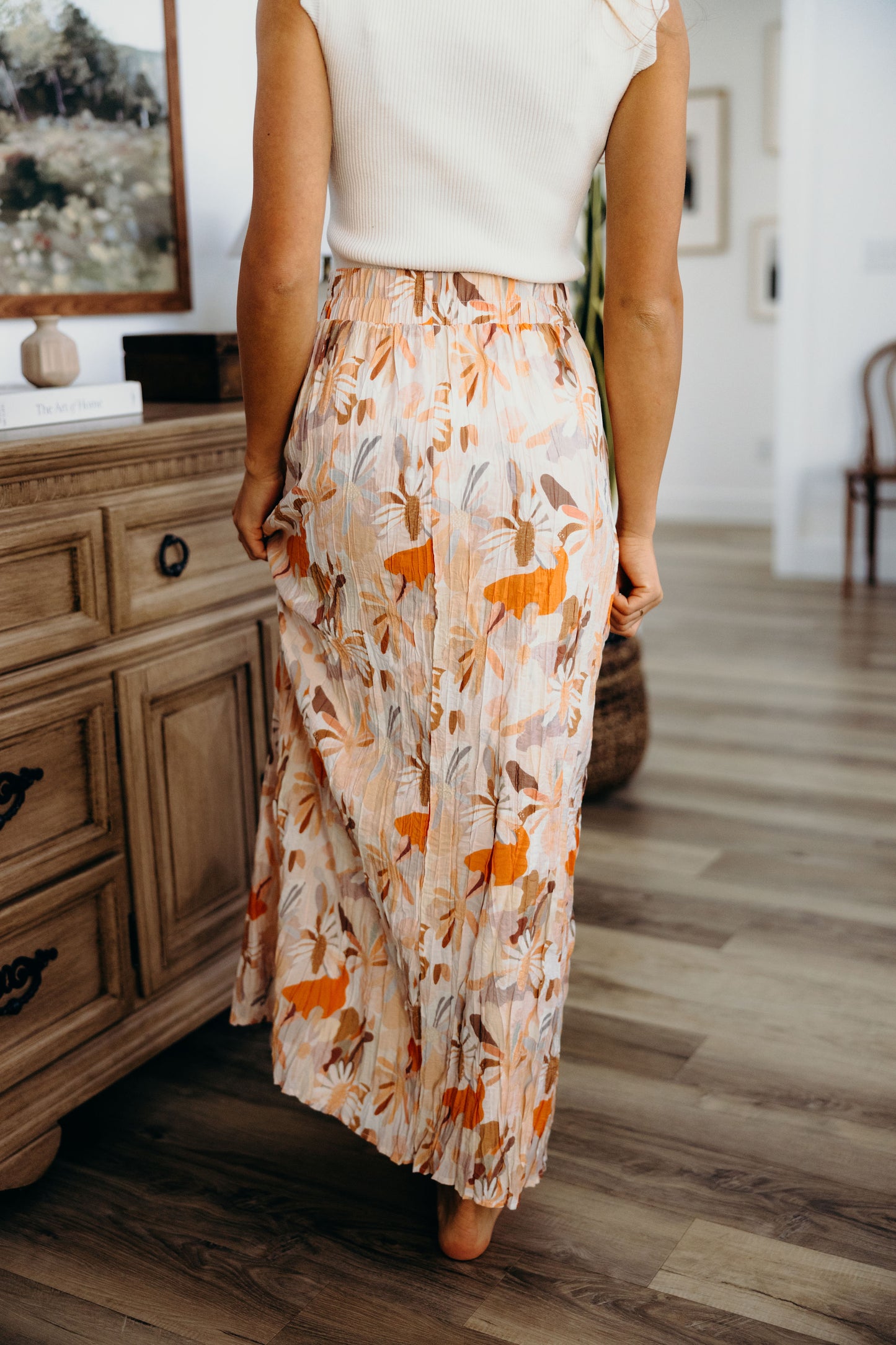 MAXI SKIRT IN MELON BLOOM