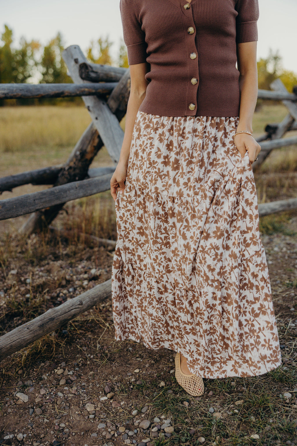 MAXI SKIRT IN DUSTY DAISY