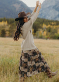 A LINE MAXI SKIRT IN BOHO BANDANA