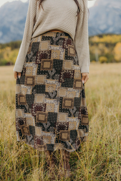 A LINE MAXI SKIRT IN BOHO BANDANA
