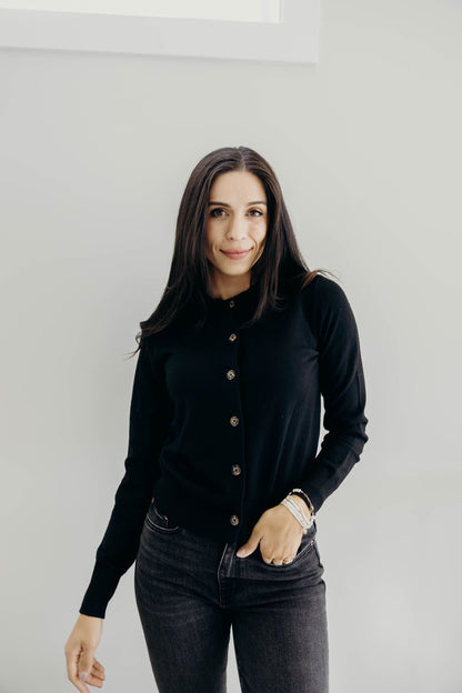BASIC CARDIGAN IN BLACK