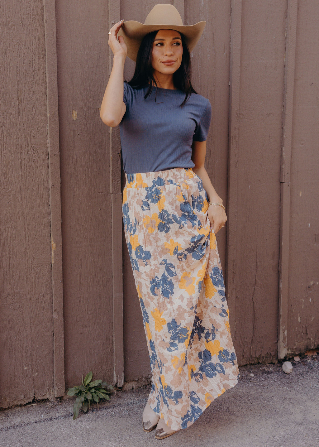 MAXI SKIRT IN DUSTY HORIZON