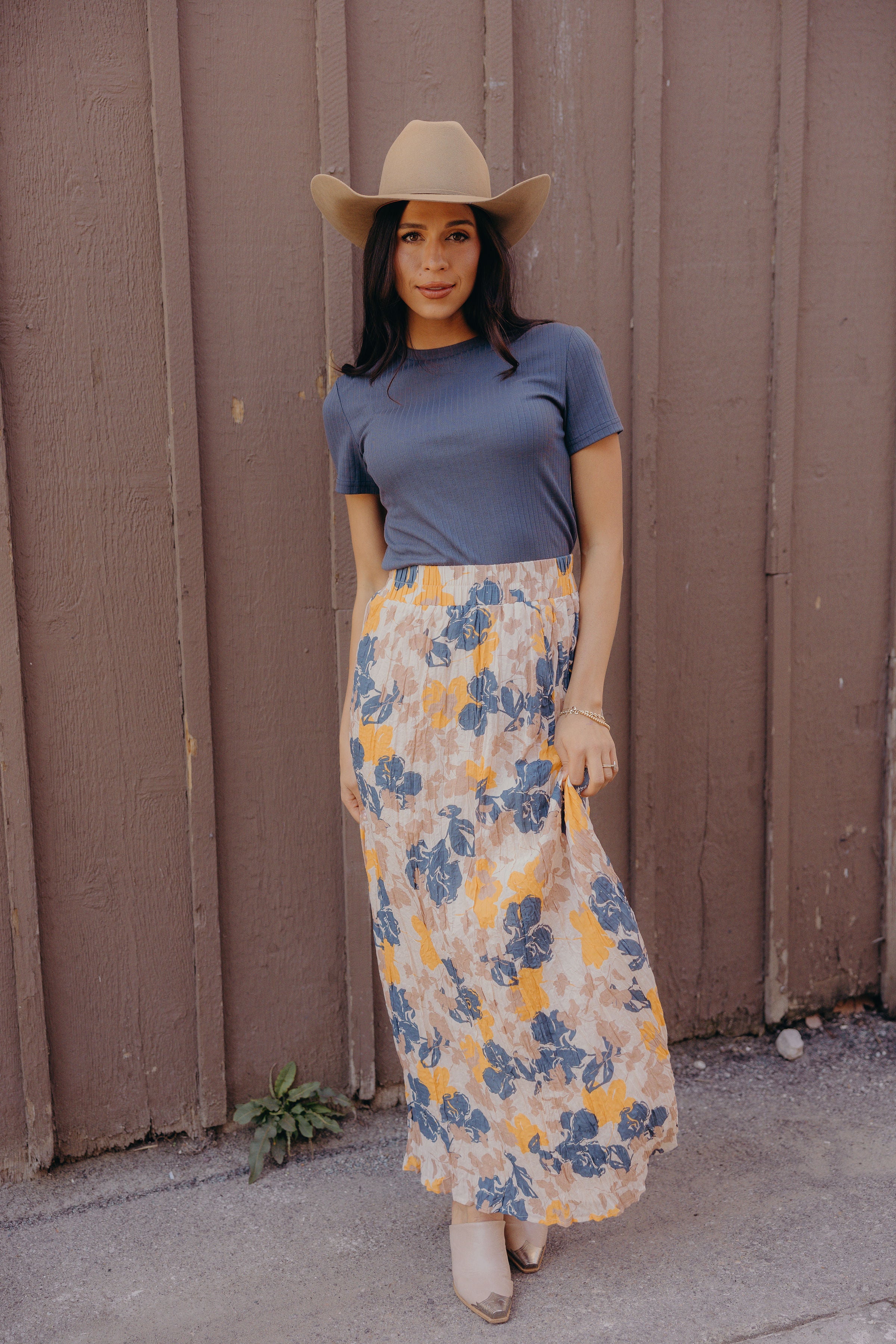 MAXI SKIRT IN DUSTY HORIZON