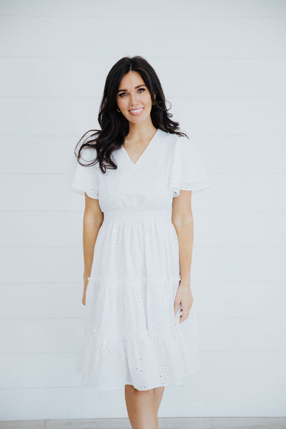 THE JACKIE IN WHITE EYELET FINAL SALE