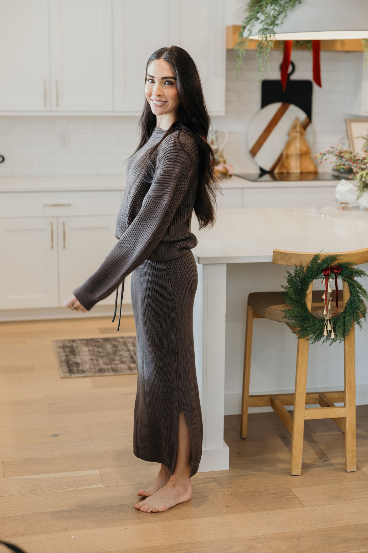 OVERSIZED SWEATER IN STONE BROWN