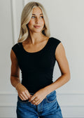 LAYERING CAP SLEEVE IN BLACK