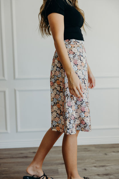 MIDI SLIP SKIRT IN GARDEN PARTY