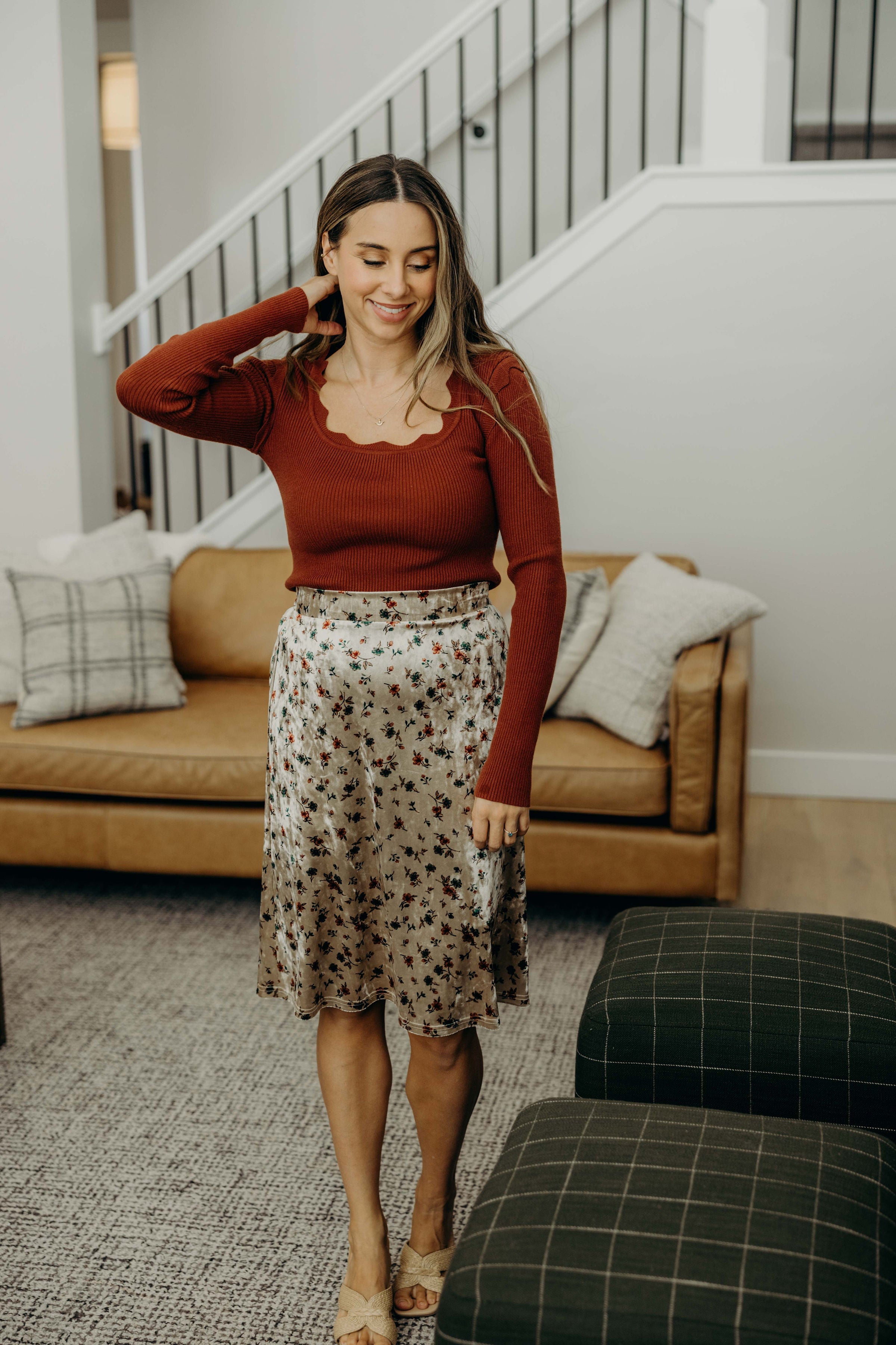 A LINE SKIRT IN IRISH TWINE FINAL SALE