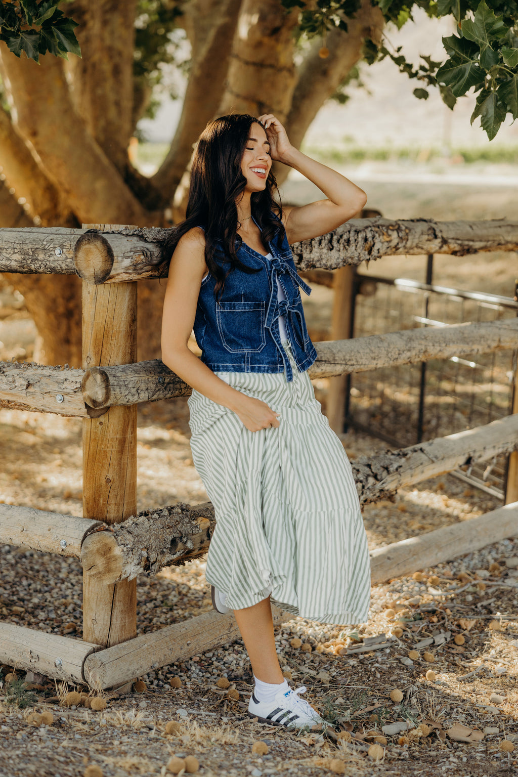 DENIM TIE VEST IN INKWELL