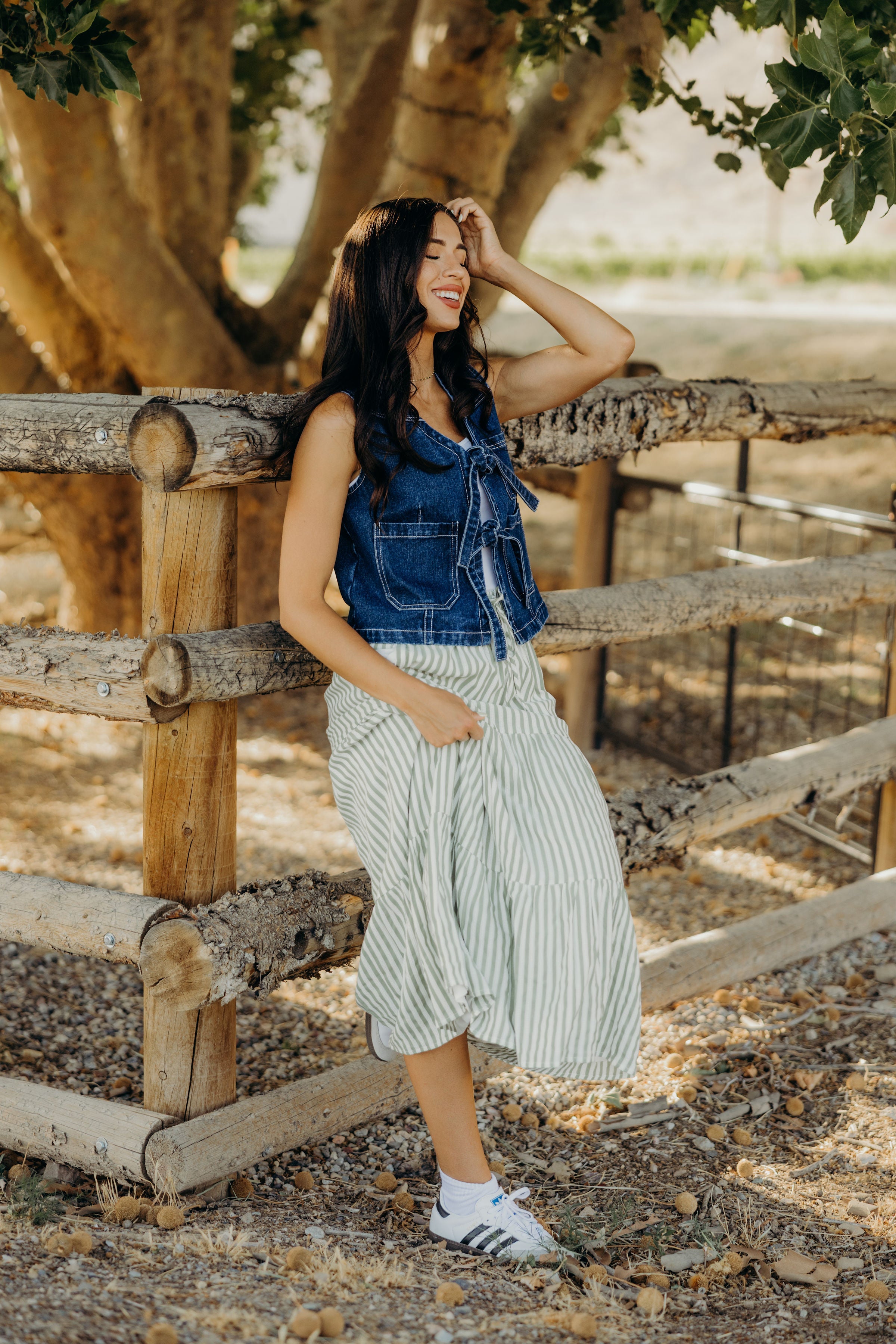 DENIM TIE VEST IN INKWELL