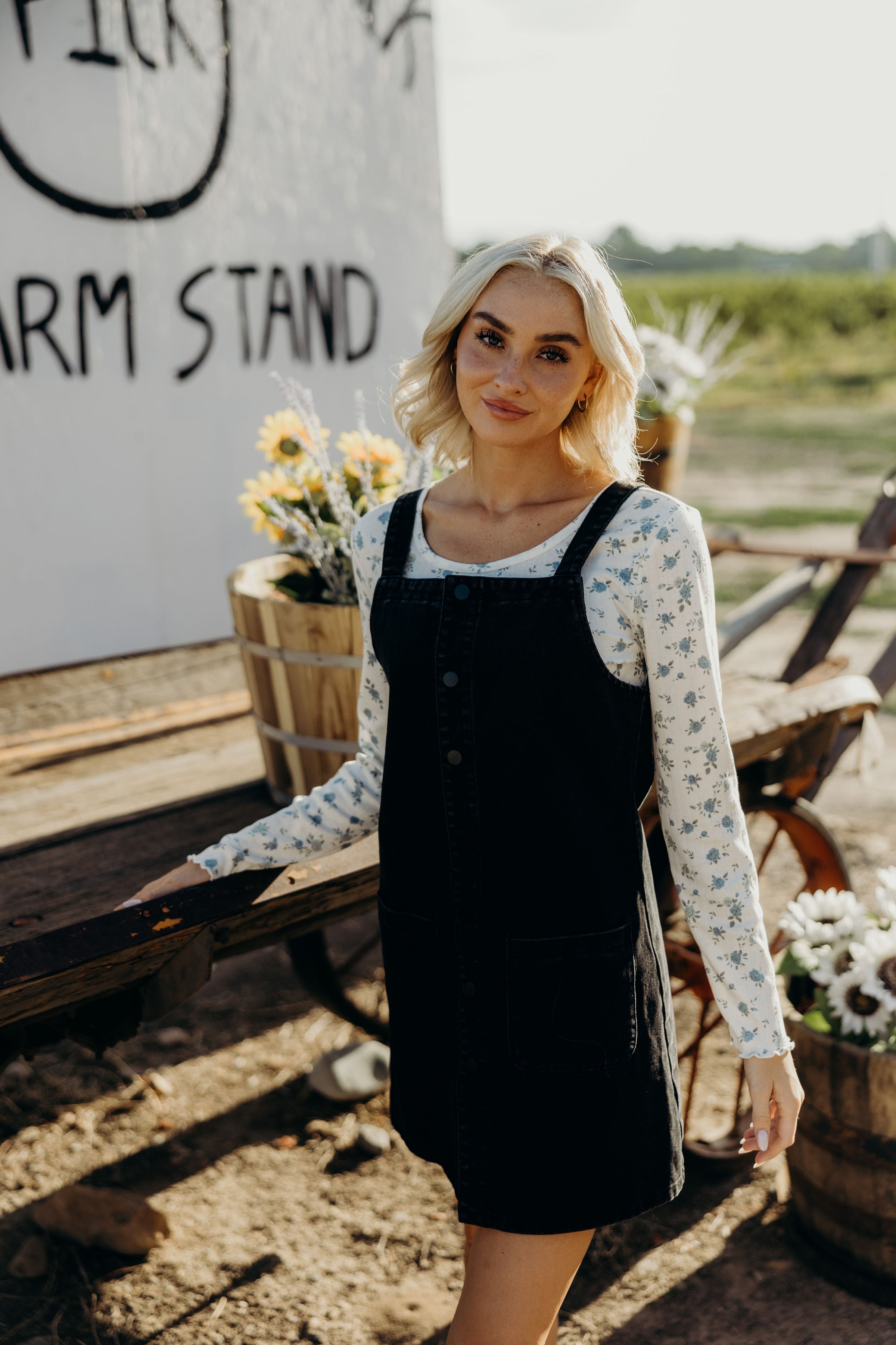 LONG SLEEVE RIBBED TEE IN EUCALYPTUS SKY