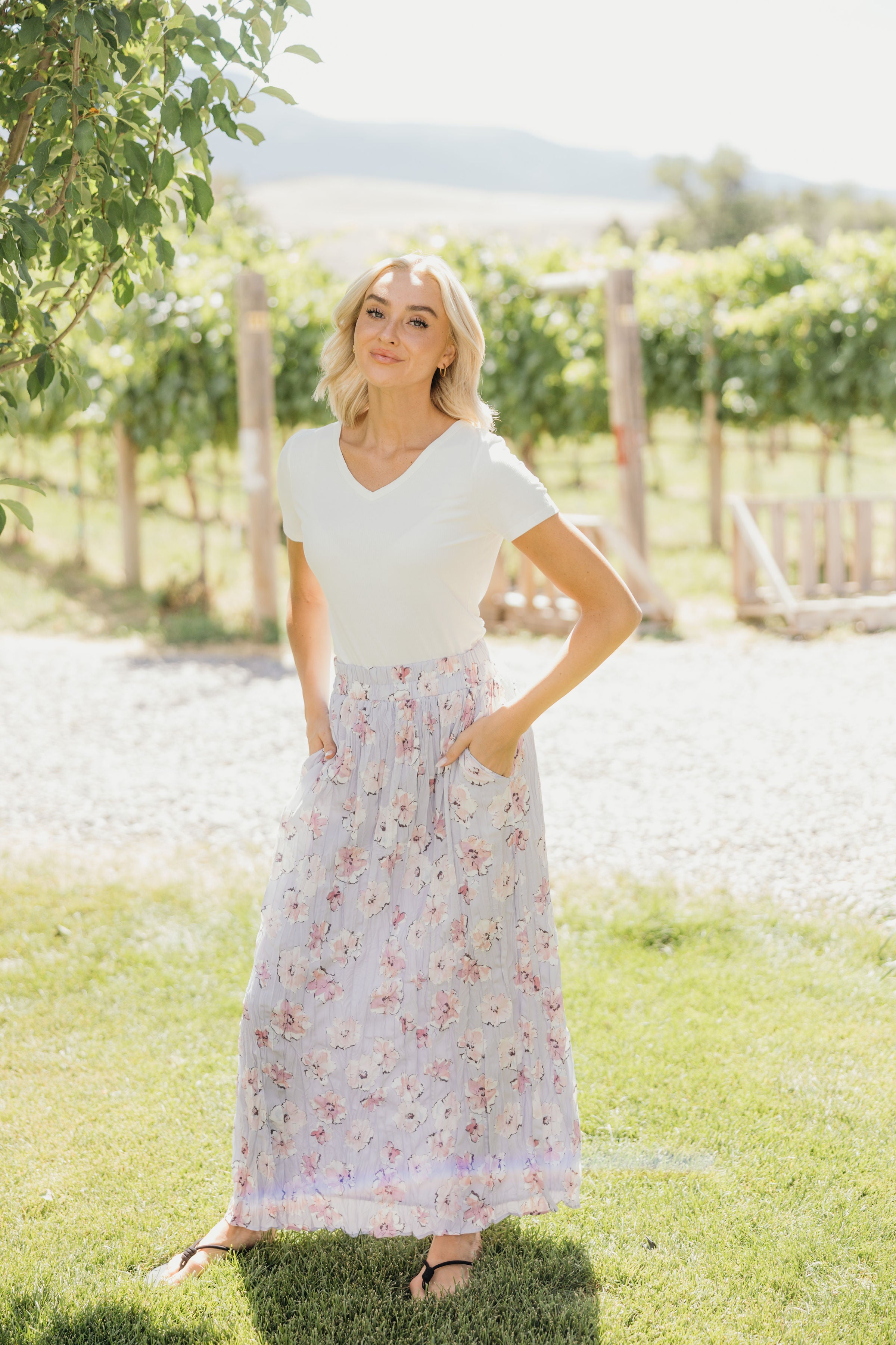 MAXI SKIRT IN ORCHID WHISPER