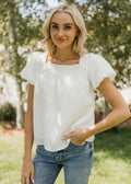 WOVEN CRINKLE TOP IN OFF WHITE