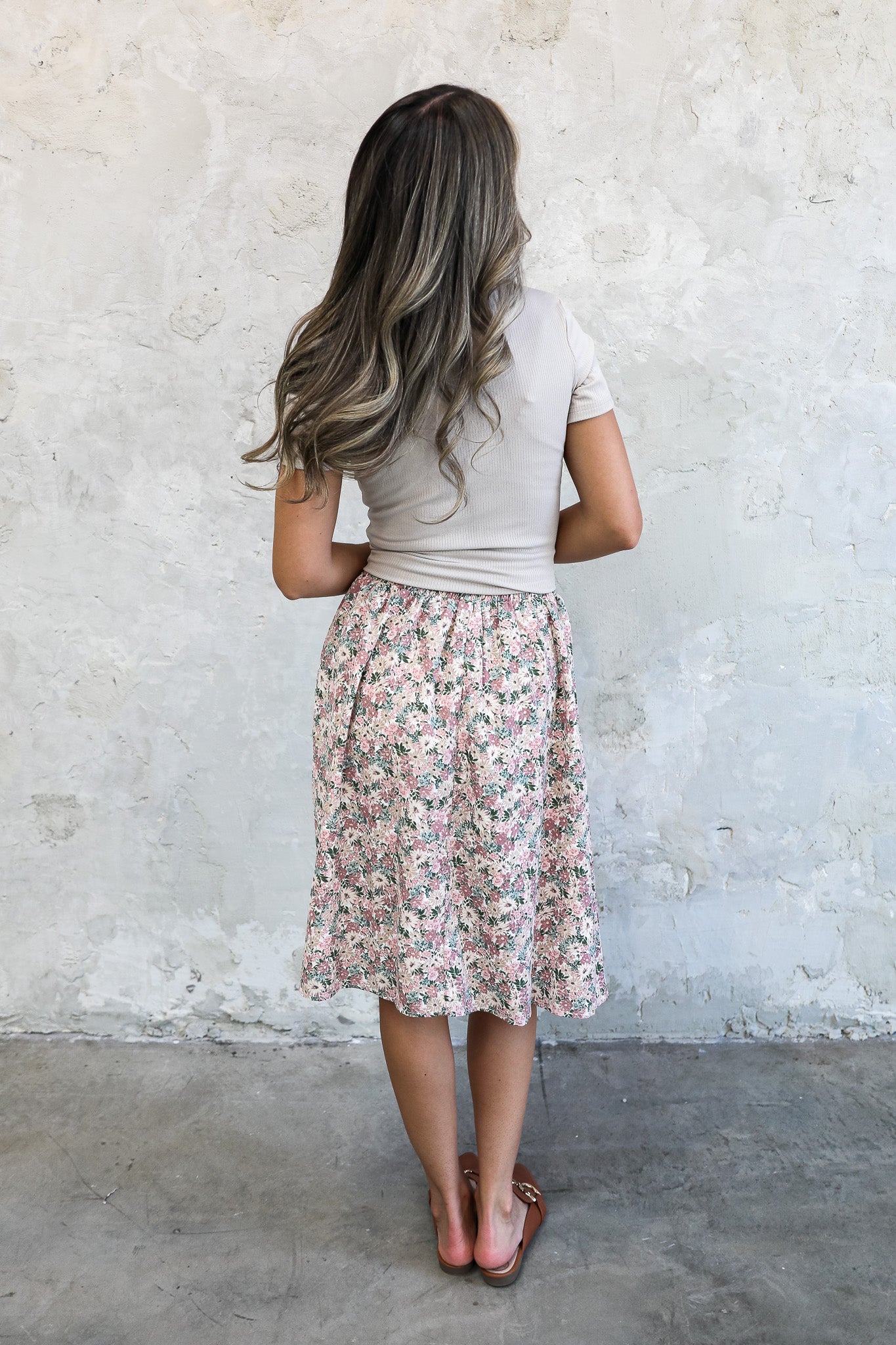 MIDI SLIP SKIRT IN DUSTY PINK FINAL SALE