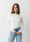 HIGH NECK LONG SLEEVE TEE IN IVORY
