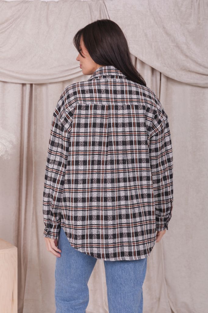 FLANNEL SHIRT JACKET IN AUTUMN MAPLE PLAID FINAL SALE